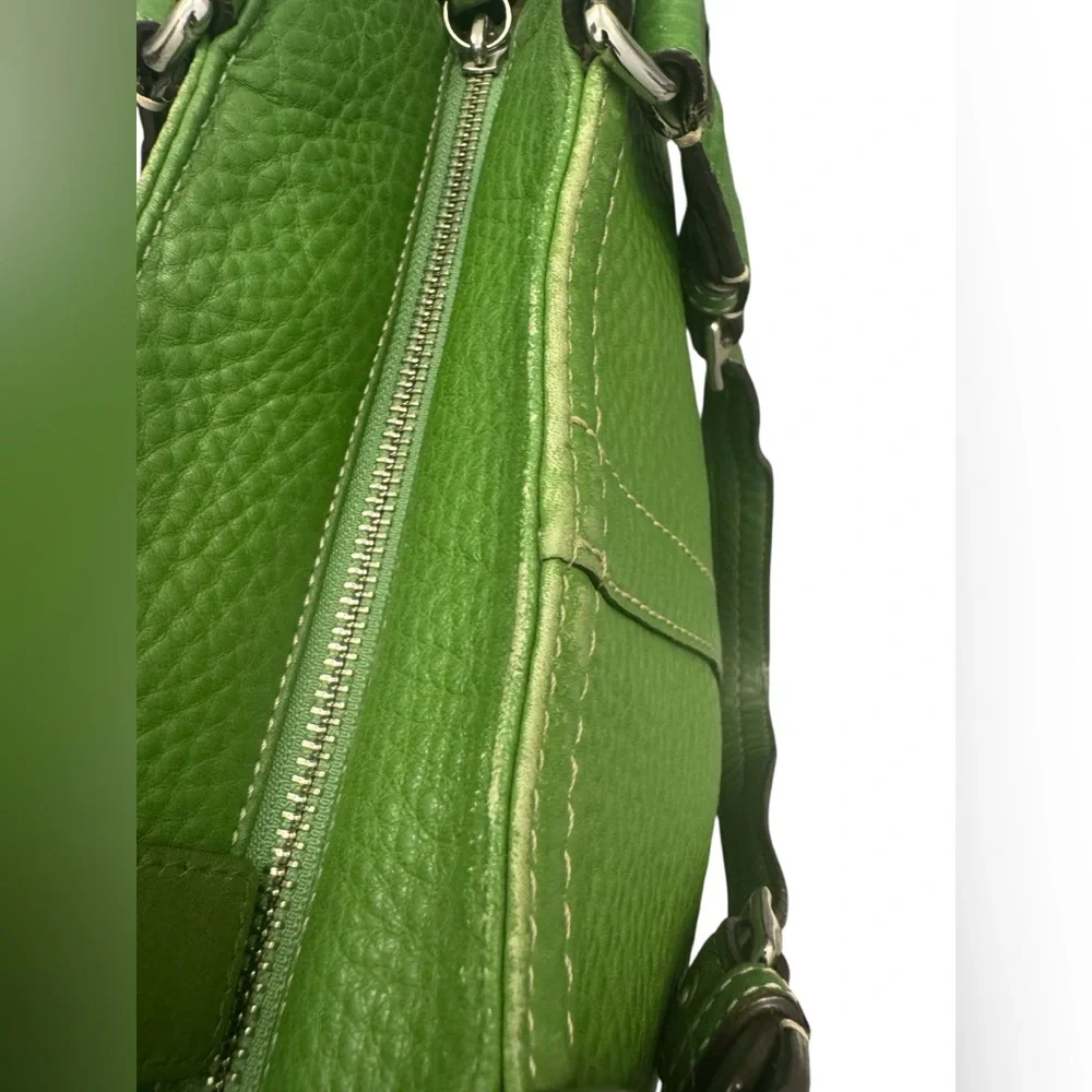 Vintage Coach Hamilton Green Pebbled Leather Tote Bag **READ**